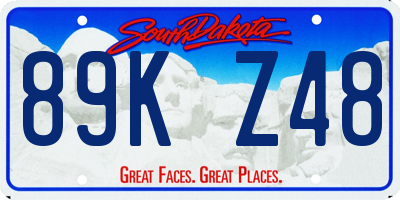 SD license plate 89KZ48