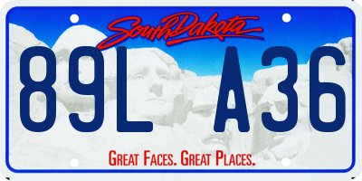 SD license plate 89LA36