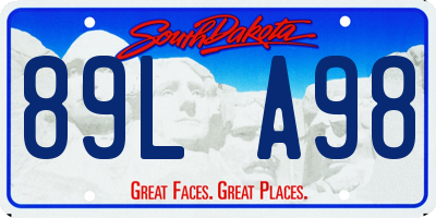 SD license plate 89LA98