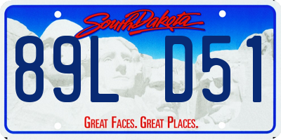 SD license plate 89LD51