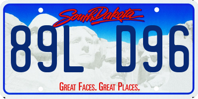SD license plate 89LD96