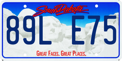 SD license plate 89LE75