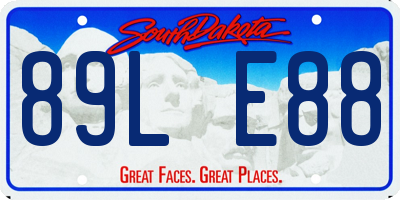 SD license plate 89LE88