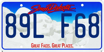 SD license plate 89LF68
