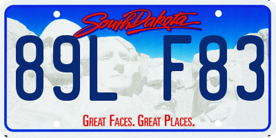 SD license plate 89LF83