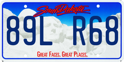 SD license plate 89LR68