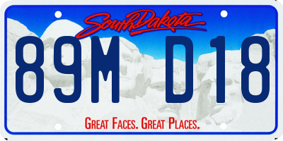 SD license plate 89MD18