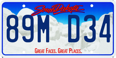 SD license plate 89MD34