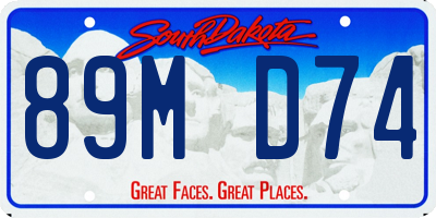 SD license plate 89MD74