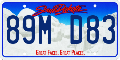 SD license plate 89MD83
