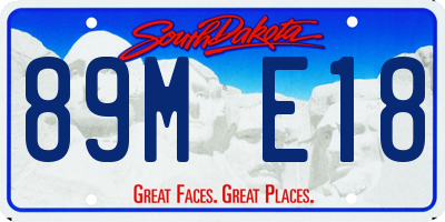 SD license plate 89ME18