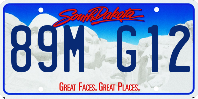 SD license plate 89MG12