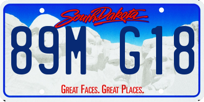 SD license plate 89MG18