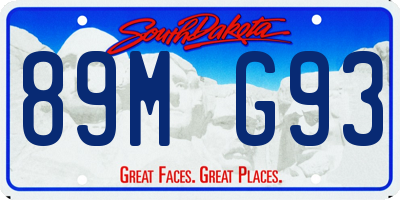 SD license plate 89MG93