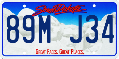 SD license plate 89MJ34