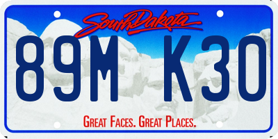 SD license plate 89MK30