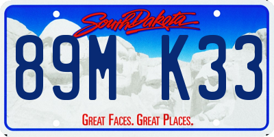 SD license plate 89MK33