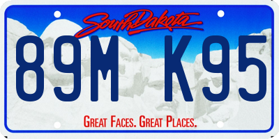 SD license plate 89MK95