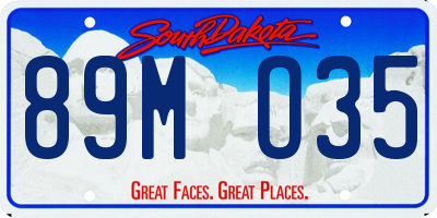 SD license plate 89MO35