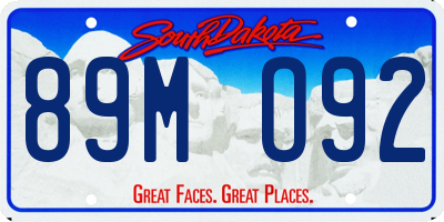 SD license plate 89MO92
