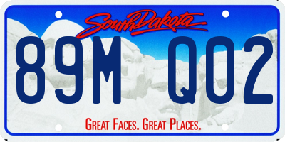 SD license plate 89MQ02