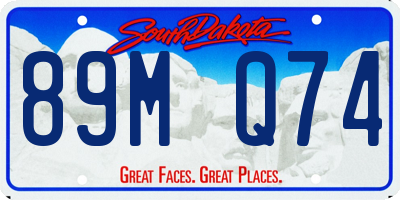 SD license plate 89MQ74