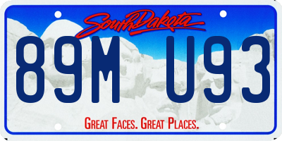 SD license plate 89MU93
