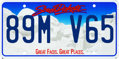 SD license plate 89MV65