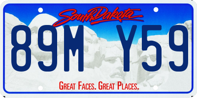 SD license plate 89MY59