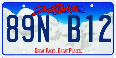 SD license plate 89NB12