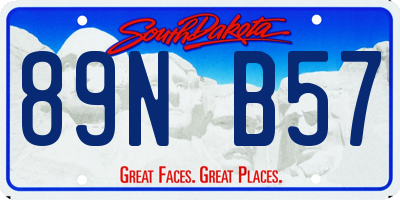 SD license plate 89NB57
