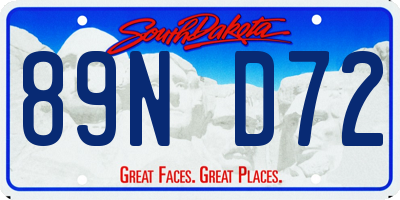 SD license plate 89ND72