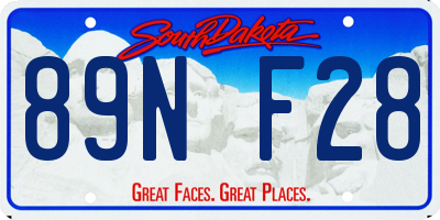 SD license plate 89NF28