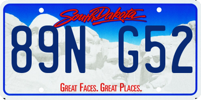 SD license plate 89NG52