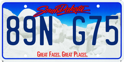 SD license plate 89NG75