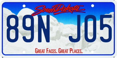SD license plate 89NJ05