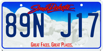 SD license plate 89NJ17