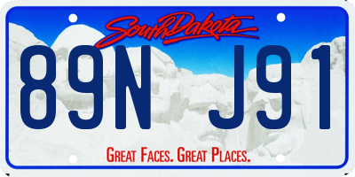 SD license plate 89NJ91