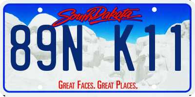 SD license plate 89NK11