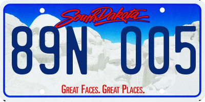 SD license plate 89NO05