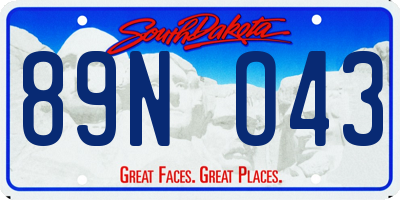 SD license plate 89NO43