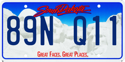 SD license plate 89NQ11