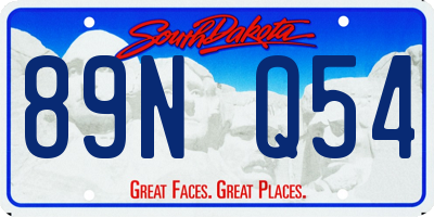SD license plate 89NQ54