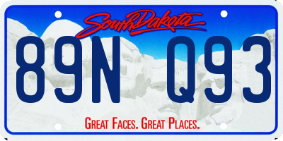 SD license plate 89NQ93