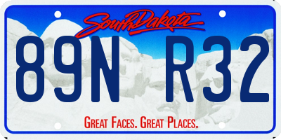 SD license plate 89NR32