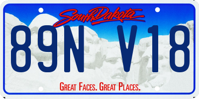 SD license plate 89NV18
