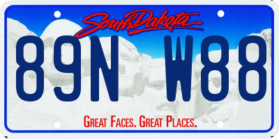 SD license plate 89NW88