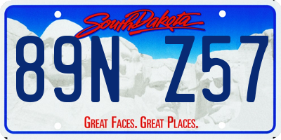 SD license plate 89NZ57