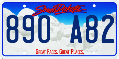 SD license plate 89OA82