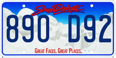 SD license plate 89OD92